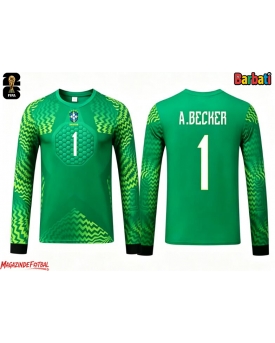 Brazilia Alisson Becker #1 Portarii Tricou Fotbal Replică Mondial 2026 Barbati Deplasare Mâneci Lungi Brazilia Alisson Becker #1 Portarii Tricou Fotbal Replică Mondial 2026 Barbati Deplasare Mâneci Lungi